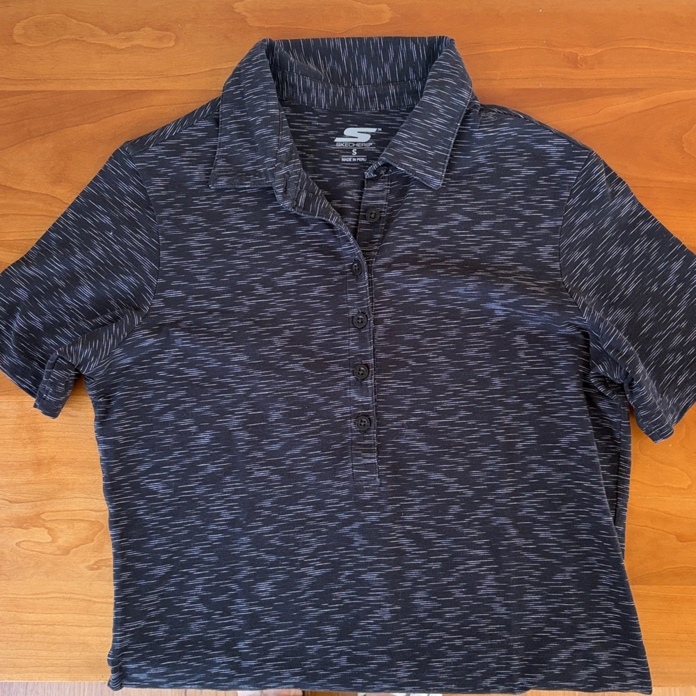 SKECHERS Women’s Charcoal Marled Golf Polo Shirt Size S